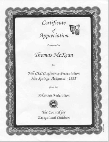 Council for Exceptional Children
This is from a keynote Thomas did for CEC in Arkansas.  He would love to do another conference for them someday.
